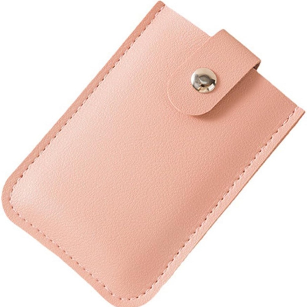 Pink Leather Card Wallet Sleeve